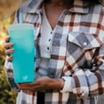 thumbnail image 5 of Silipint: Silicone 32oz Straw Tumbler: Aqua - Reusable, Unbreakable Cup, Flexible, Hot/Cold, Airtight Lid, Travel, 5 of 7