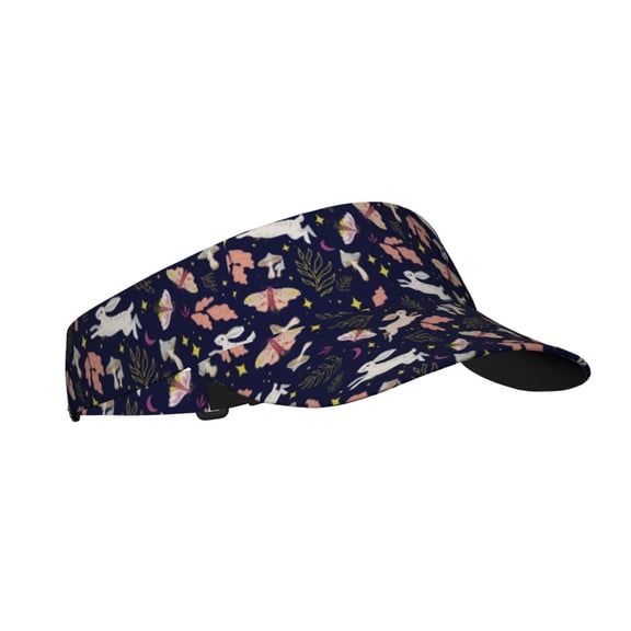 Balery Retro Rabbit Flower Sport Wear Athletic Visor Sun Sports Visor Hat Visor Adjustable Cap for Women and Men (One Size)