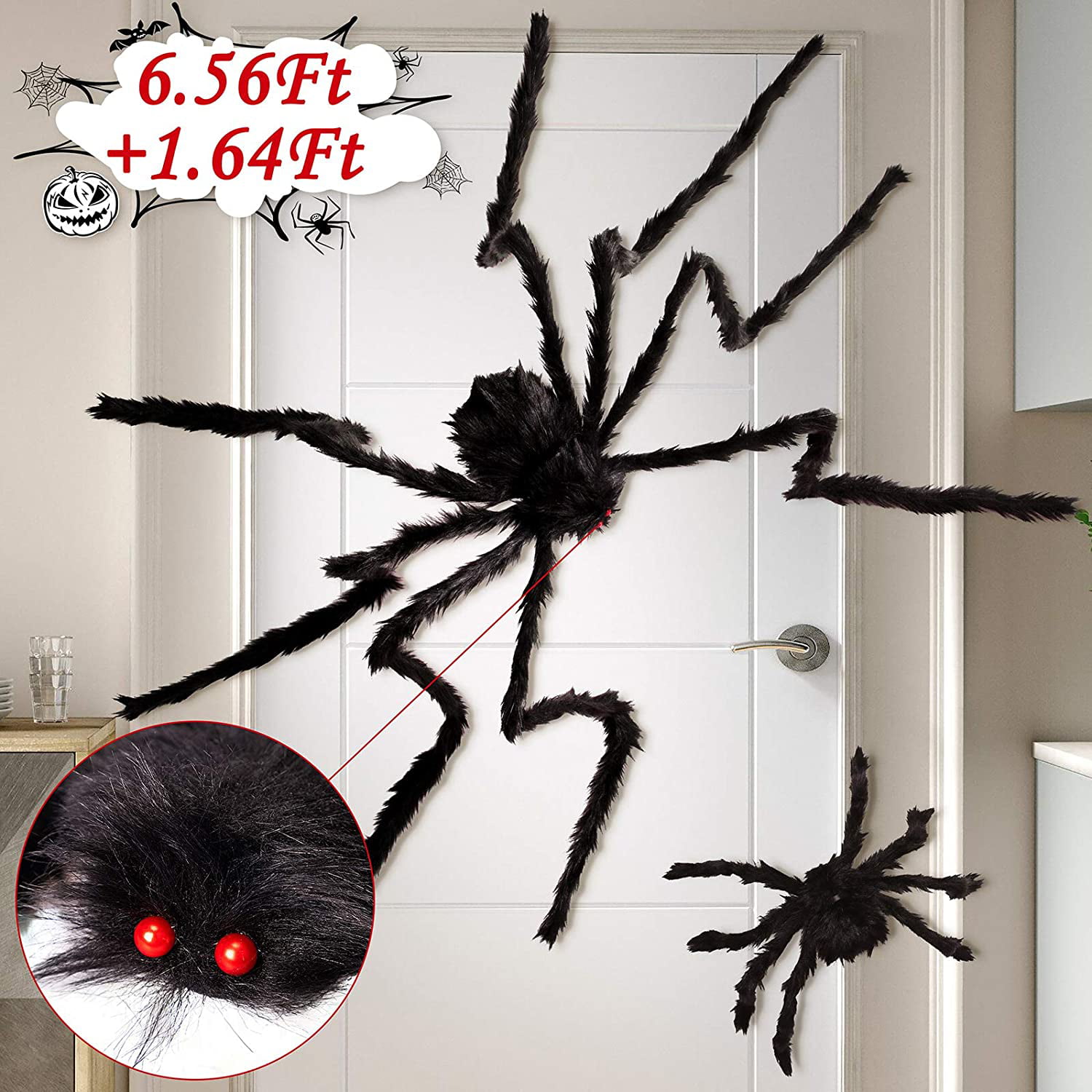 NEW 2017 Halloween Spider Giant Animals Decor Sound Control Simulate Black Party 