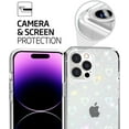 thumbnail image 4 of Phone Case Compatible for iPhone 14 Pro, Clear Case Slim Cover with Heart Design Reflection Insert Sheet Cute Pattern Decoration Film for Women Girls, 4 of 10