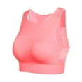 thumbnail image 5 of KHONTS Women's Medium Impact Sports Bra Workout Top High Neck Longline Yoga Gym Bra Pink XL, 5 of 6