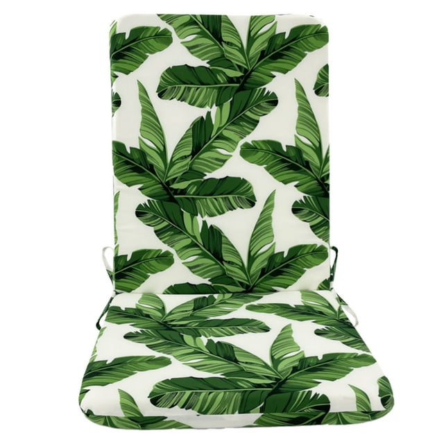 Coussin de Chaise Dossier Haut Intérieur & Extérieur avec Remplissage en Mousse de Polyester pour Sièges Intérieurs & Extérieurs – Coussin de Siège & Dossier Intégré Motif 4 Feuilles pour Mobilier de Patio Confort et Style