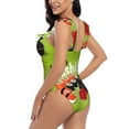 thumbnail image 4 of Disketp Let it Sushi PrintWomen's Ruffled One Piece Swimsuit V Neck-X-Large, 4 of 8