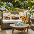 thumbnail image 6 of Outdoor Pillow Cover Sunflower Red Truck Set of 2 Waterproof Throw Pillowcases Butterfly Leaves Retro Decorative Patio Furniture Pillows for Couch Garden Indoor & Outdoor Use, 6 of 9