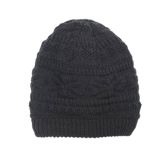 MUK LUKS Men's Textured Beanie-Black OS
