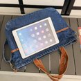 thumbnail image 2 of Bolso Denim Casual Hombro Correa Ajustable con Asa Clutch Azul Oscuro Azul, 2 of 3