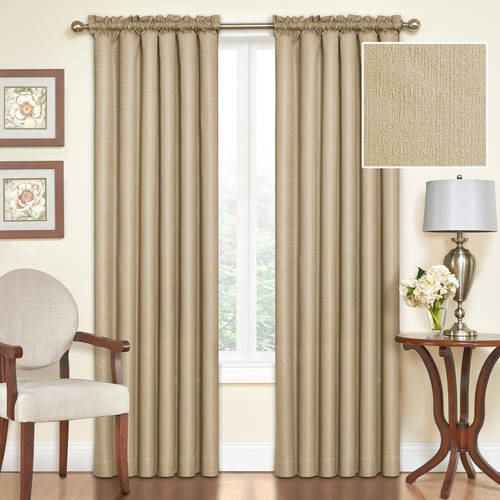 Eclipse Samara Solid Color Blackout Rod Pocket Single Curtain Panel