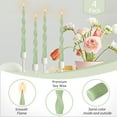 thumbnail image 2 of Spiral Taper Candle Green Candlesticks 4pcs Long Candle Stick 9.8 inches Tapered Candles Twisted Candlesticks for Home Décor Weddings Festive Women Gifts, 2 of 4