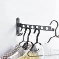 thumbnail image 3 of Wall-mounted Clothes Rack, Wall-mounted Hanger Drying Rack, 90 Rotation Wall-mounted Foldable Clothes Rack, For Balcony, Bathroom, Hotel (black, 1), 3 of 5