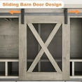 thumbnail image 4 of YUSAZENS Coffee Bar Cabinet, Farmhouse Sideboard Buffet with Sliding Barn Doors, Wine Racks, Open Storage Shelf, for Kitchen, Dining Room, Entryway - Gray, 4 of 7