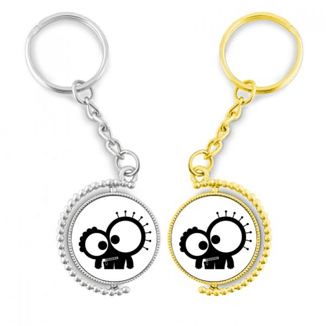 universe alien monster creature rotating rotating key chain accessory couple keyholder