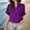 Purple, variant on Womens Summer Tops under $5! Xqxayjr Womens 3/4 Sleeve Shirts Button Up Roll Tab Sleeves Solid Color Blouses V Neck Dressy Casual Summer Business Work T-shirts Clothing