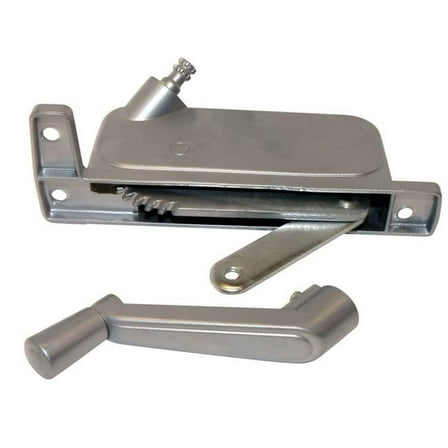 Silver Aluminum Left Awning Window Operator for Keller & P.G.T Windows