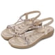 thumbnail image 2 of Sandalias de lujo con diamantes de imitación para mujer, sandalias de playa planas informales de moda salvaje con banda elástica, sandalias de verano para mujer estilo bohemio, 2 of 5