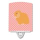 thumbnail image 1 of "Treasures Holland Lop Pink Check Lámpara de noche de cerámica, 6x4, multicolor" Caroline's Treasures BB7968CNL, 1 of 1