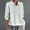White#1, variant on LEBONYARD Tops for Women 2024,Women's Solid Color Loose Round Neck Middle Sleeve Folded Cotton Linen Shirt Top Gray S