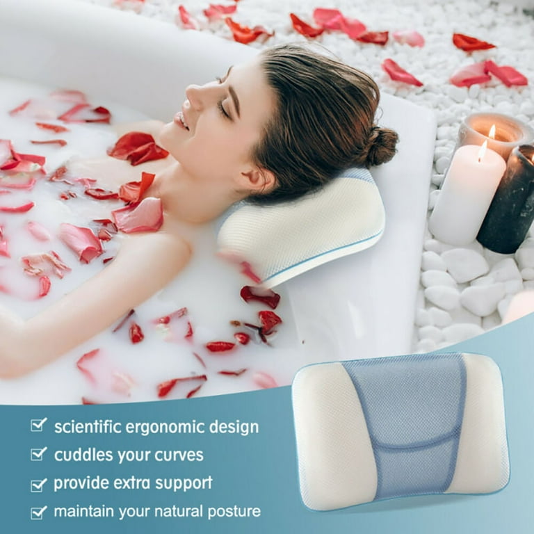 Bath Pillow Spa Bathtub Ergonomic For Tub Neck Head Shoulder