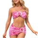 thumbnail image 2 of Tankini para mujer, bikini liso sin espalda, de dos piezas, estilo vendaje, para playa, dos piezas, tankini, 2 piezas, 2 of 9