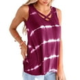 thumbnail image 2 of Womens Clothes Clearance under $5.00 Clothing Fashion Women Printed Stripe V-Neck Tank Sleeveless Casual Tee Tops Blouse, 2 of 6