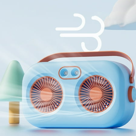 

Home Kitchen Lighting Ceiling Fan Double Leaf Wind Conditioning Fan Portable Water-cooled Spray Electric Fan Cooled And Humidified Small Fan Spray Fan Usb Desktop Blue