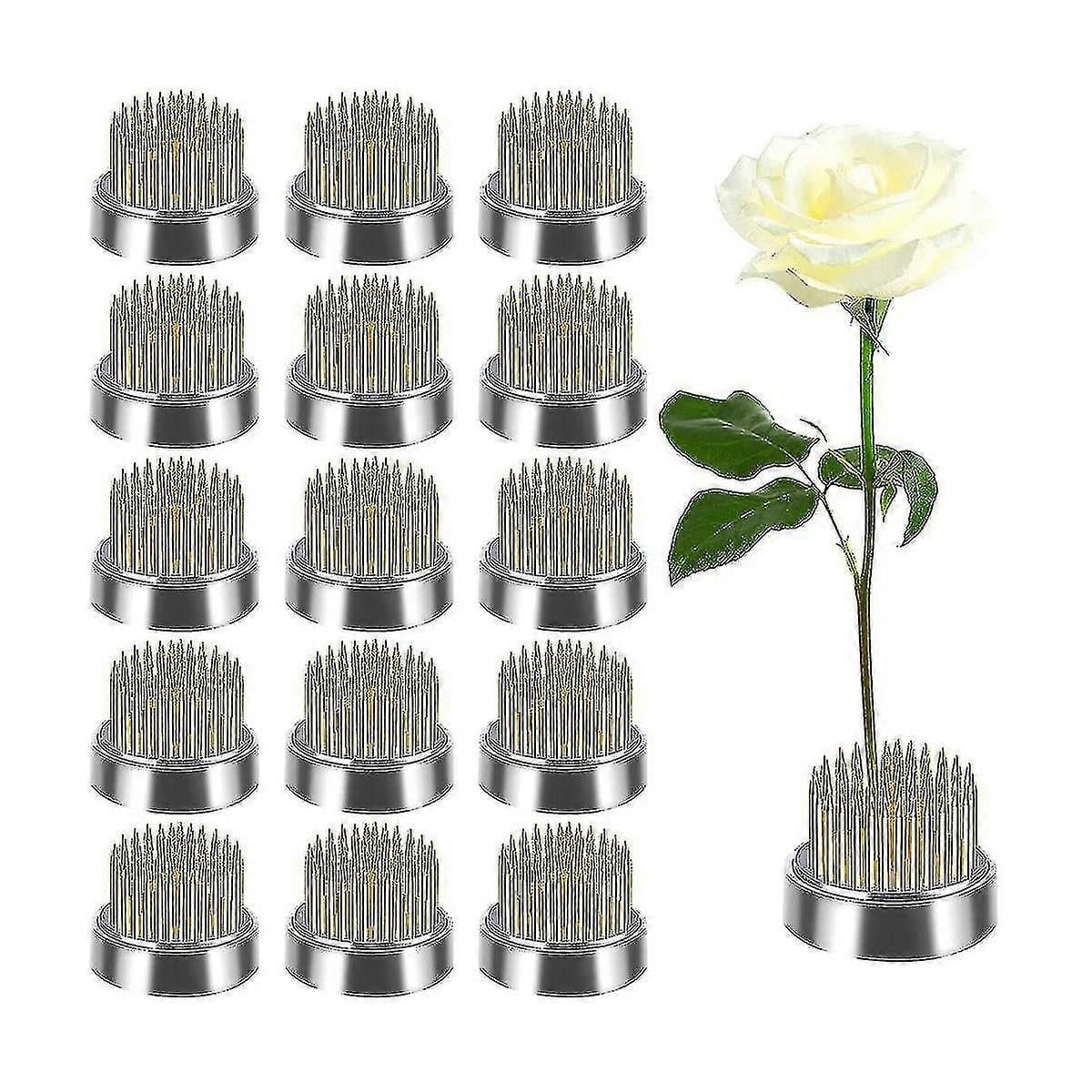 16 Pcs Flower Frogs Kenzans Round Floral Pin Frogs Vase Flower Arranger Arrangement Pin Frog Fixed