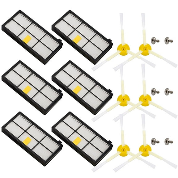 Neutop Accessories Replacement for iRobot Roomba 800 900 Series 801 805 860 870 877 880 890 891 960 980 981 985 Robot Vacuums with 6 Filters 6 Side Brushes with Screws Pre-Installed.