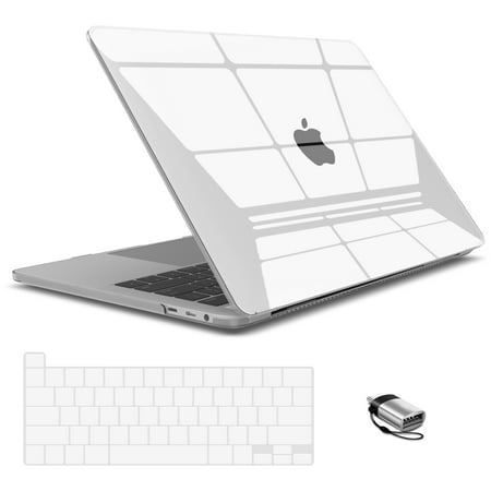 IBENZER Hard Shell Case Compatible with 2020 2019 MacBook Pro 16 Inch A2141, Hard Shell Case with Keyboard Cover & Type-C Adapter for Apple Old Version Mac Pro 16 inch, Crystal Clear, T16-CYCL+1