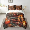 thumbnail image 3 of Manfei Retro Books Child 7-Piece Bedding Comforter Set, Winter Flower Pumpkin King Bedding Sets, Western Festival Christmas Reversible Bed Sheets, Lightweight Room Decor, 3 of 8