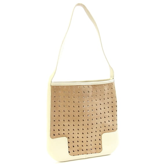 Pre-Owned Loewe bag in light brown and ivory white suede leather with perforation.... (Good)
