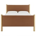 thumbnail image 6 of Platform Bed Frame, Full, Oak Tan, Faux Leather, Hotel Bedroom, Modern Contemporary, HB38185, 6 of 9