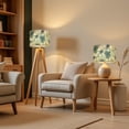 thumbnail image 4 of 2pcs Set Drum Lampshades (13"x 13"x 10"), Floral Blue White Blooming Flowers Light Fabric Large Replacement Shades for Table, Floor, and Pendant Lamps, Simple Assembly Needed., 4 of 8