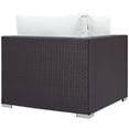 thumbnail image 3 of Modway Convene Aluminum and Rattan Outdoor Patio Corner in Espresso/White, 3 of 3