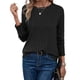 thumbnail image 3 of Camisas de Larga para Mujer, Tops de Moda de Otoño, Suéteres Elegantes de Cuello Redondo, Túnicas, Ropa de Invierno, Conjuntos Casuales Negro S, 3 of 8