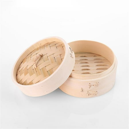 

Multiple Sizes Cooking Tools Dumpling Bao Bun Basket with Lid Steam Pot Bamboo Steamer 2 Tiers 20CM