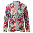 thumbnail image 4 of Women'S Blazers & Suit Jackets Fashion L Multicolor Printed Suit and Long Trousers Temperat Lapel Suit, 4 of 6