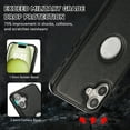 thumbnail image 6 of iPhone 16 Plus Case with Logo Hole, Premium PU Leather + TPU Slim Fit Shockproof Anti-Scratch Heavy Duty Protection Rugged Phone Case for Apple iPhone 16 Plus, Black, 6 of 7