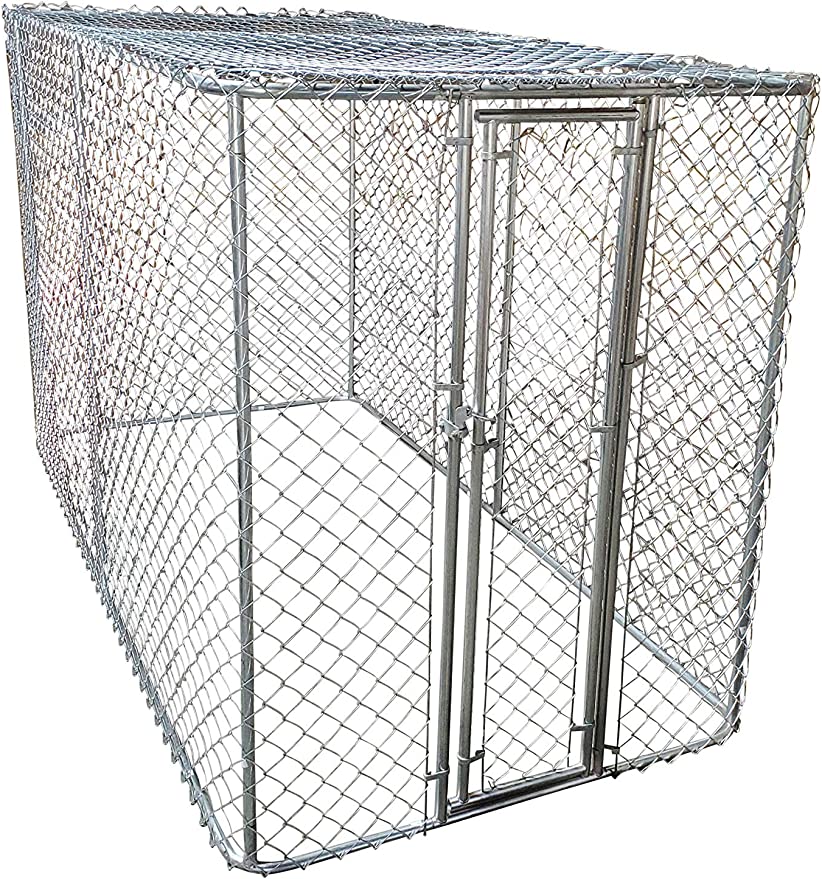 Outdoor Pet Kennel ChainLink Fence Full Enclosure (10' x 5' x 6