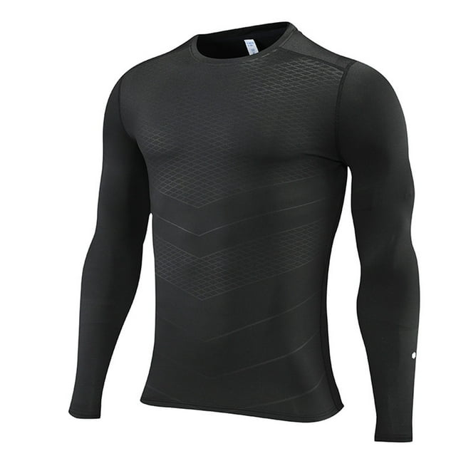 Playeras Básicas Algodon Hombre Camiseta De Manga Larga Ajustada Deportiva Para Correr Y Entrenar