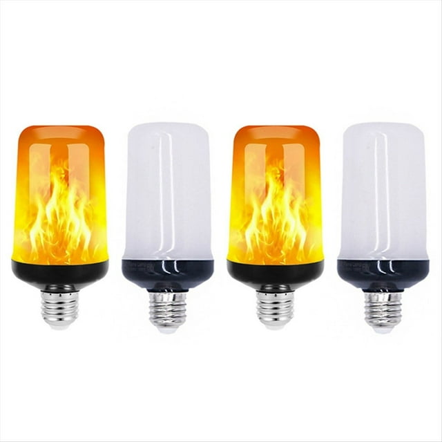 4 Bombillas LED con Forma de Llama, 4 Modos, Bombillas Parpadeantes, Base E27, Bombillas con Forma de Llama de Fuego para Fiestas Navideñas, Porches, Decoración del Hogar