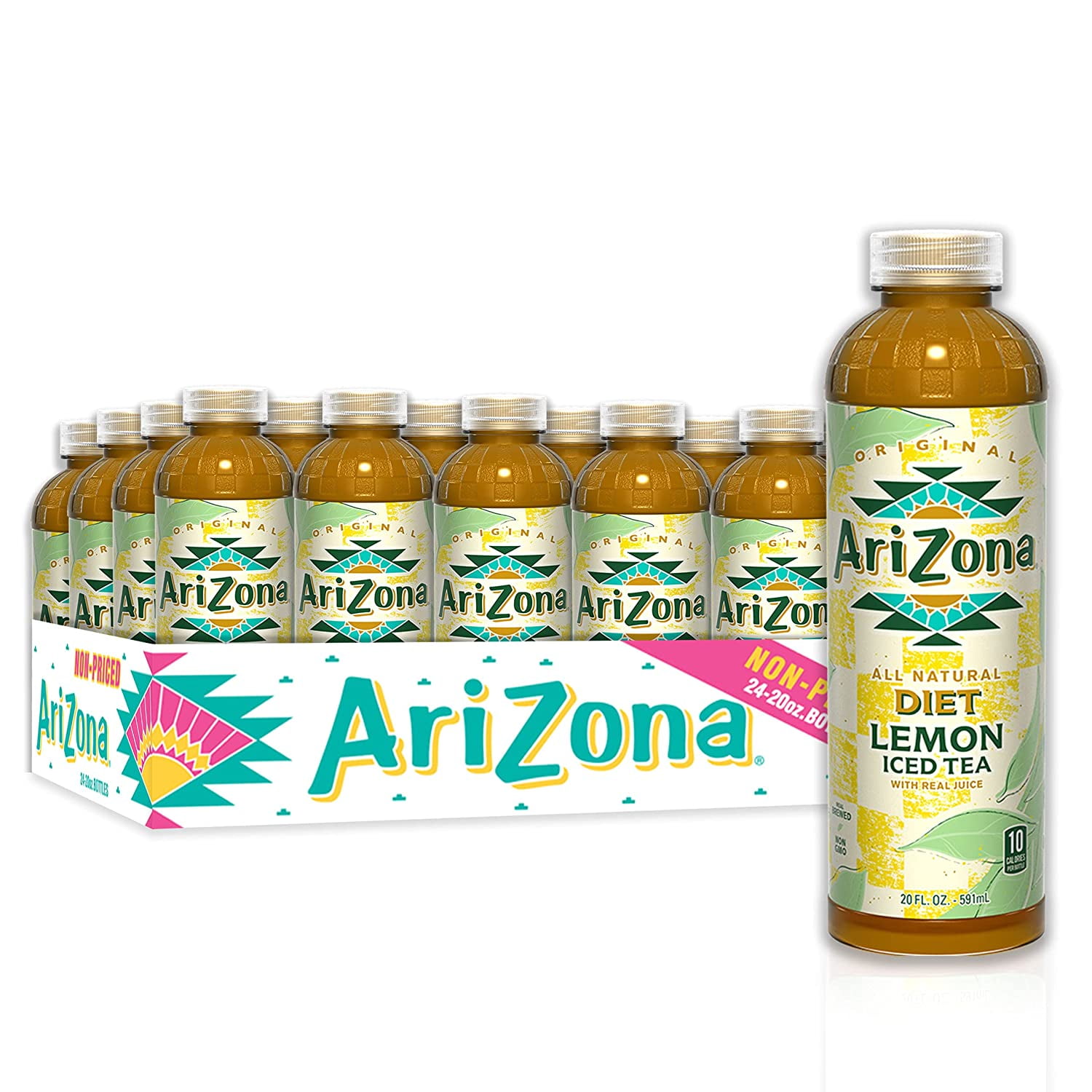 AriZona Diet Lemon Tea, 20 Fl Oz, Pack of 24