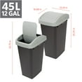 thumbnail image 2 of GLAD Kitchen Trash Can, 12 Gallon Plastic Garbage Bin with Swing Top Lid and Recycle Sticker, Grey, 2 of 7