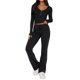 thumbnail image 2 of Conjunto Deportivo de Otoño de 2 Piezas A Juego para Estar en Casa: Pantalón de Pierna y Top Corto con Cuello Henley. Negro S, 2 of 6