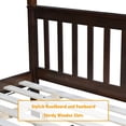 thumbnail image 3 of Bellemave Bunk Bed with Trundle, Twin Over Full Wood Bunk Bed with Twin Size Trundle, Rubber Wood Bunk Bed Frame with Guardrail and Ladder Convertible 3 Bed in 1 Bunk Bed, Espresso, 3 of 10