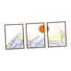 thumbnail image 5 of Arte de pared de metal Macarena 3 piezas montaña dibujo lineal minimalista Azul amarillo, 5 of 8