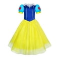 thumbnail image 1 of Girls Dress Snow White Princess Cartoon Mermaid Party Costume Ball 3, 1 of 6