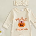 thumbnail image 4 of Mnyotv Halloween Embroidery Jumpsuit with Headbands Fall Winter Clothes Infants Baby Girls Outfits Size 0-3Months, 4 of 4