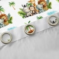 thumbnail image 4 of Homewish Cute Zoo Animal Curtains Pack of 2 (42x84 Each),Green Monstera Leaf Coconut Tree Curtains Blackout,White Green Brown Bedroom Curtains For Girsl Boys,Super Cozy Room Decor, 4 of 6