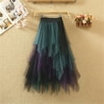 thumbnail image 4 of Beshee Maxi Skirt Women's Skirts Women's Tulle Skirt Ruffle Multilayer Mesh A Line Tier Tutu Prom Wedding Long Tulle Skirts, Skirts for Women Purple M, 4 of 4