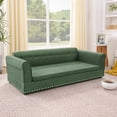 thumbnail image 5 of YIYADO Oversized Elevated Dog Sofa Bed with Backrest & Armrest, Modern Linen Pet Couch for Large Dogs, Olive Green, 5 of 6