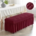 thumbnail image 4 of Long Bench Cover,Removable Bench Seat Furniture or,Piano Bench Slipcover,Rectangle Stool Covers for Bedroom, Hotel, Kitchen, Decor , Red, 4 of 8